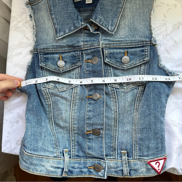 Cute Guess Los Angeles Denim Women’s Jacket Button Up with Patch - Picture 6 of 6